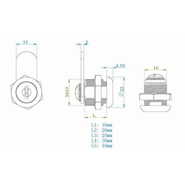 Zinc Alloy Postal Cam Locks with Stainless Iron Scalp