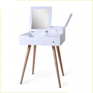 China MDF Board 34cm Height Make Up Wooden Table With Mirror on sale
