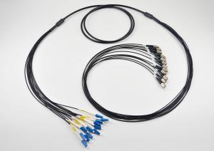 Buy cheap 12 Strand Fiber Optic Cable Single Mode LC To FC Outdoor Break Out Tactical Armored G657A product
