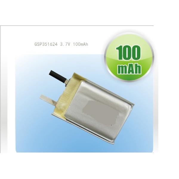Polymer Lithium Ion Battery Cell with PCB For HEV GSP351624 3.7V 100mAh