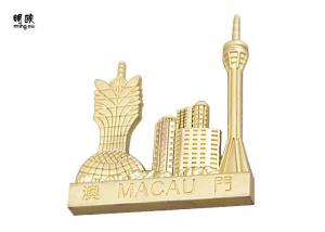 Buy cheap Macau Style Gold Color Custom Fridge Magnets Souvenir Collection product