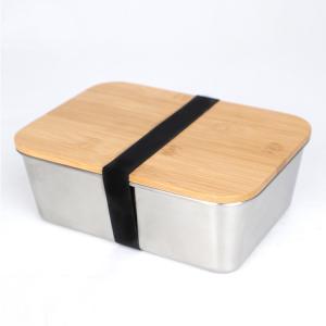 Buy cheap SS304 Bamboo Kitchen Storage Food Container 400ML 800ML 1500ML product
