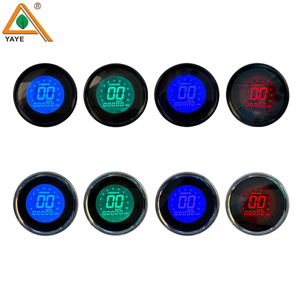 Motorcycle Meter Speedometer LED Digital Indicator Light Speed Digital Meter 7 Color Lighting Changes Universal