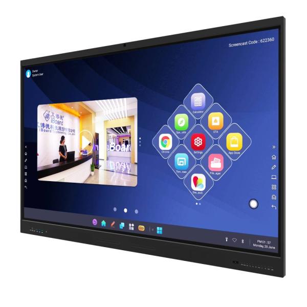 LED Interactive Whiteboard 86 98 110 Inch Android 13 14 LCD Smart Board Response 5-8 Ms meeting software compatible with camera and mic and mobile