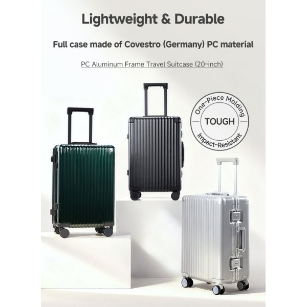 PC Aluminum Frame Travel Suitcase (20-inch) - German Covestro Material, Dual TSA Lock, Professional Luggage Manufacturer for Bulk Orders and Custom