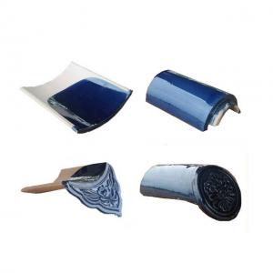China Blue Frost Resistant Glazed Ceramic Roof Tiles Build Roofing Construction Material on sale