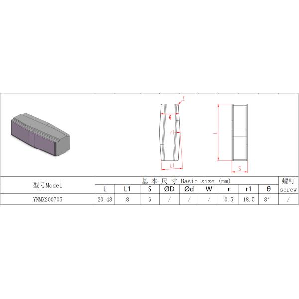 Wear Resistance Carbide Tool Inserts Sturdy Heavy Duty Peeling Inserts YNMX200705