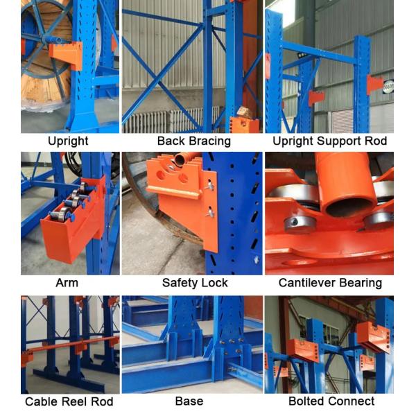 Cantilever Racking Roll Drum Storage Cable Reel Rack Steel Coil Roll Rack