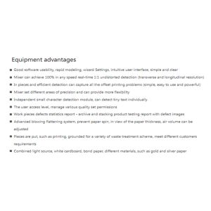 Inline Print Quality Control Machine With Advanced Blowing Flattening System