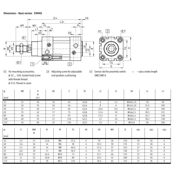 FESTO ISO6431 DNC50-150-PPV-A Pneumatic Air Cylinders ISO15552
