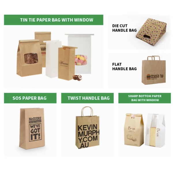 Custom Design Shopping Paper Bags Coated Recycled Materials