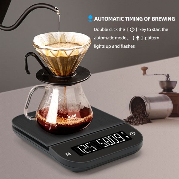 3kg/5kg Capacity 0.1g Precision Coffee Weighing Scale with LCD Display Digital Kitchen Scale