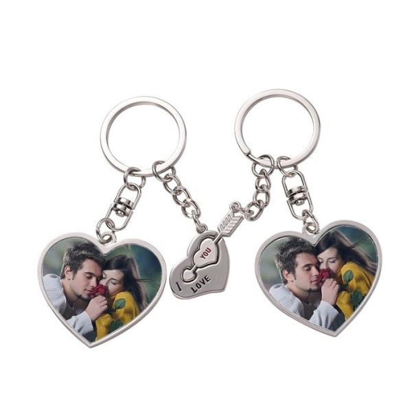 Couples Keyrings Sublimation Love Keychain For Couples Romantic Key Chain