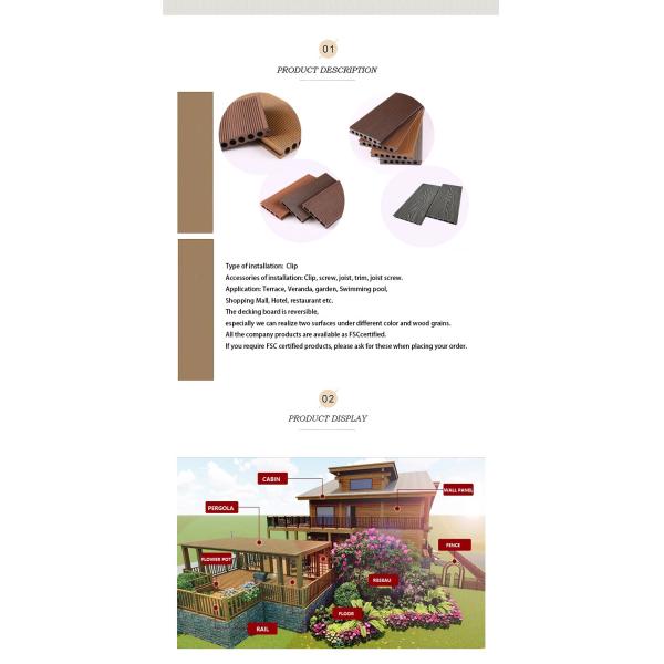 Swimming Pool Exterior Wood Composite Lumber Decking Co Extrusion Solid WPC