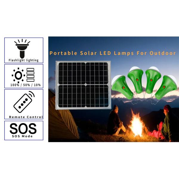 4pcs*3W LED Solar Emergency Lights Mini Solar Panel Battery Lighting Power System