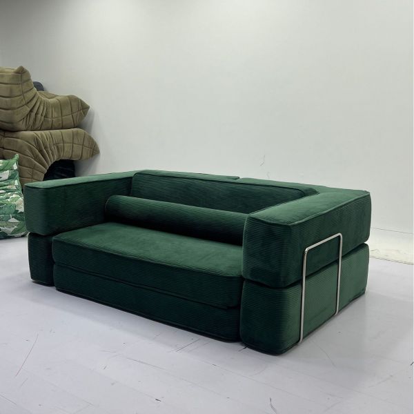 Modern Three Seat Sectional L Shaped Sponge Filled Corduroy Fabric Corner Sofa Set Modular Compression Sofa Bed Apartment Villa
