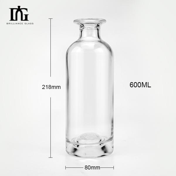 Customised Split Compartments Glass Bottle for Whiskey Rum Tequila Vodka Gin Brandy 200ml 300ml 500ml 700ml