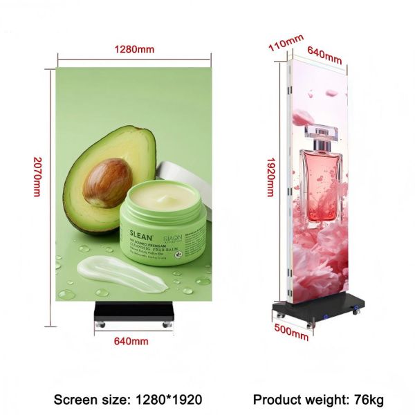 P1.5 Tri Fold Poster Led display Foldable led Screen Double Sided led dispaly