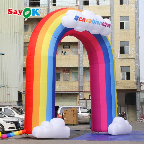 Waterproof Outdoor Inflatable Rainbow Arch with Logo Printed