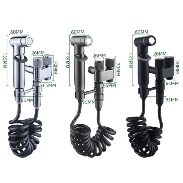 ABS handheld sit-spa spray device with portable nozzle, for use with pressure-flushing toilets in bathrooms