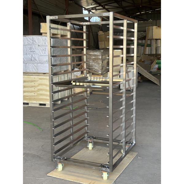 60x40 Bakery Trolley With Trays Stainless Steel 201 304 Commercial Baker'S Rack