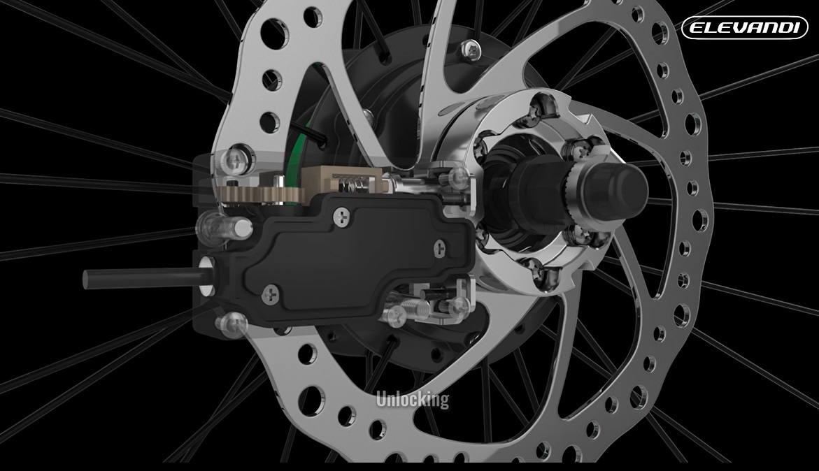DSS1735 Concealed Electronic Disc Brake Lock For Premium City E-Bikes