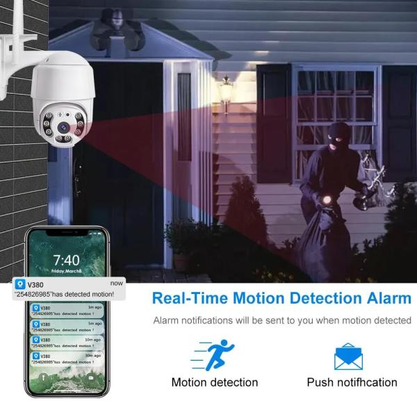 WIFI Camera HD 2MP PTZ Outdoor Waterproof IP66 Wireless IP Camera CCTV V380 Camera Color Full Day
