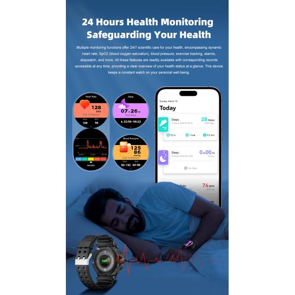 1.43Inch Display Smart Watch TWS Headset Round Shape With Multi Language