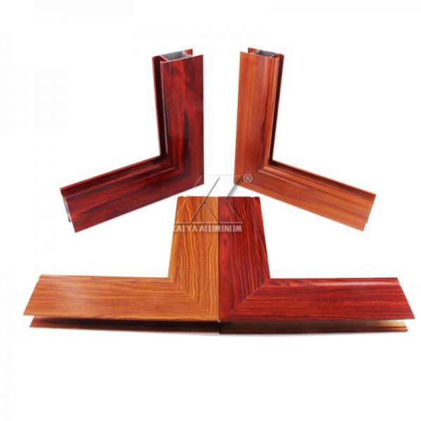 Quality 6063 Aluminium Extrusion Profile Wood Grain Casement Window Profile for sale
