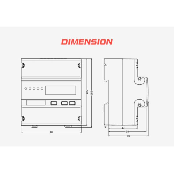 CT connected 3 phase kwh electrical modbus energy meter with customized rated current