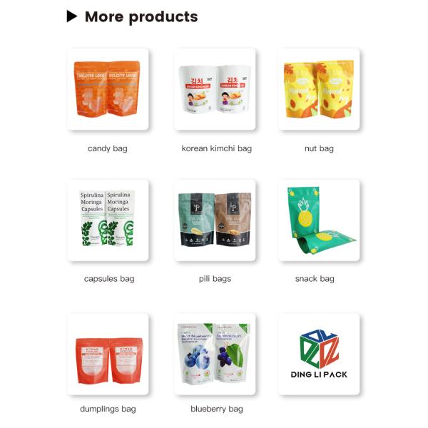 Resealable Snack Food Food Packaging Pouches Zipper Top Moisture Proof