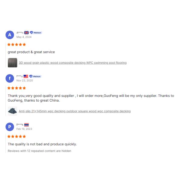 Natural Co Extrusion Composite Decking Boards Luminous WPC Flooring 16ft