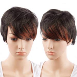 Buy cheap Medium Brown Short Human Hair Lace Wigs With Baby Hair Double Drawn 120% Density product