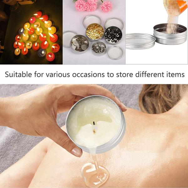 60g 80g 100g 120g Lotion White Aluminum Jar Metal Tin Container