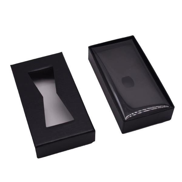 CDR AI PSD Black Rectangular Cardboard Gift Box With Transparent Lid