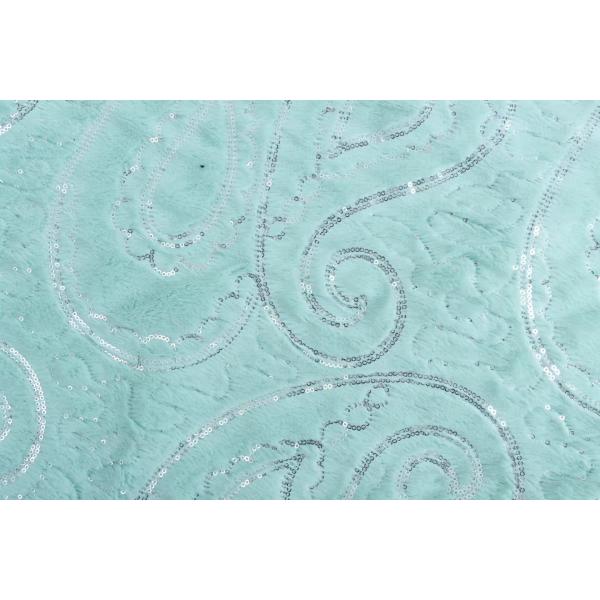 Recycled 100 Polyester Sequin Embroidered on Pv Velvet Fur Fabric for Womens Clothing Home Blanket