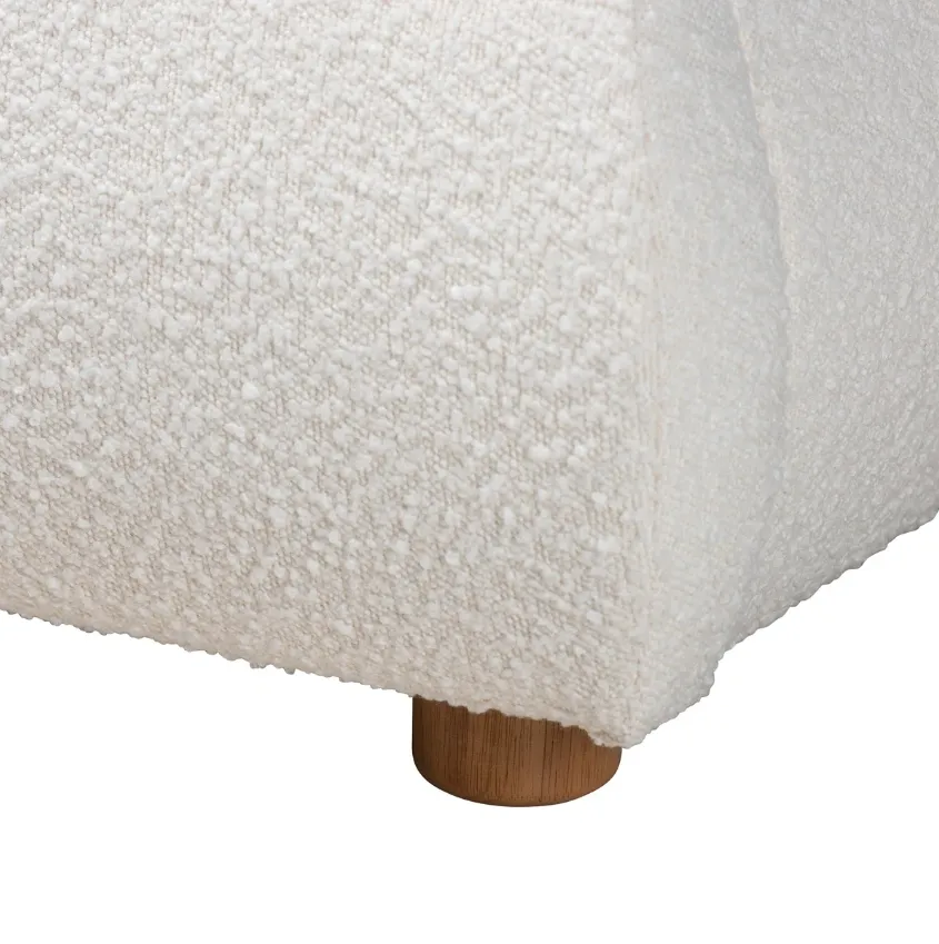 Cozy Boucle Upholstered Platform Bed with Headboard