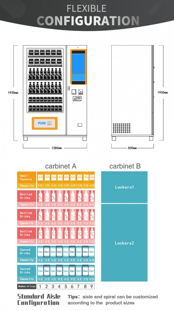 Snack Vending Machine Designed for Round The Snack and Drink Sales with High Capacity and User Friendly Interface