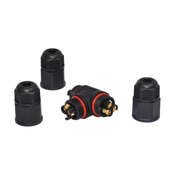 Plastic Straight Screw Type IP68 2Pin Waterproof LED Cable Connector