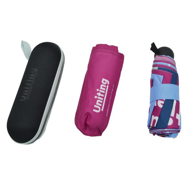90cm Mini Five Folding Capsule Umbrella Sublimation Printed Custom Made