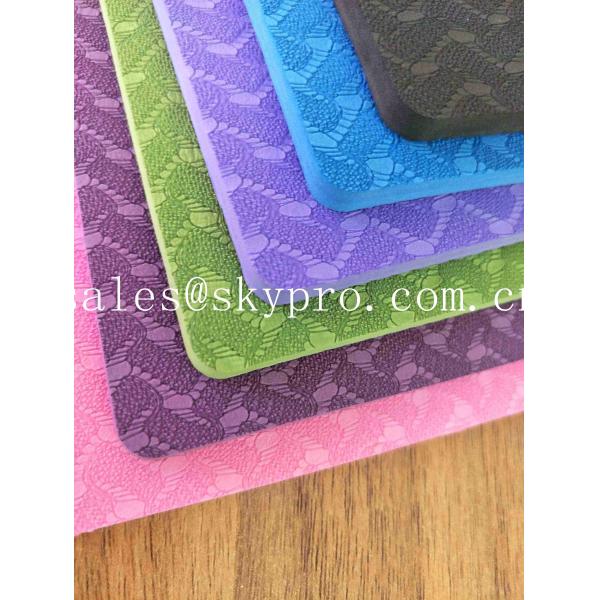 Double Layer Exercise Mat PVC Yoga Mat 3D Polka Dot Pattern Gym Mat For Fitness