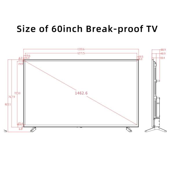 60 inch Durable High-Performance 4K UHD TV for Business, Shatterproof Screen, Military-Grade Metal Housing Frame,Break-Proof Design