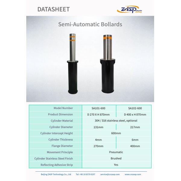600mm Height Removable Street Bollards 131mm Diameter 4mm Thickness