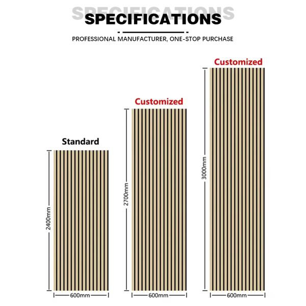 PET Surface And MDF Wood Slat Acoustic Panel For Durability