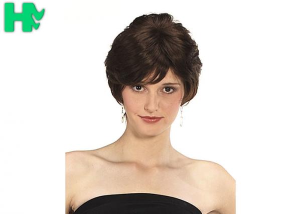 Quality High Temperature Fiber Short Natural Black Short Synthetic Wigs For Woman for sale