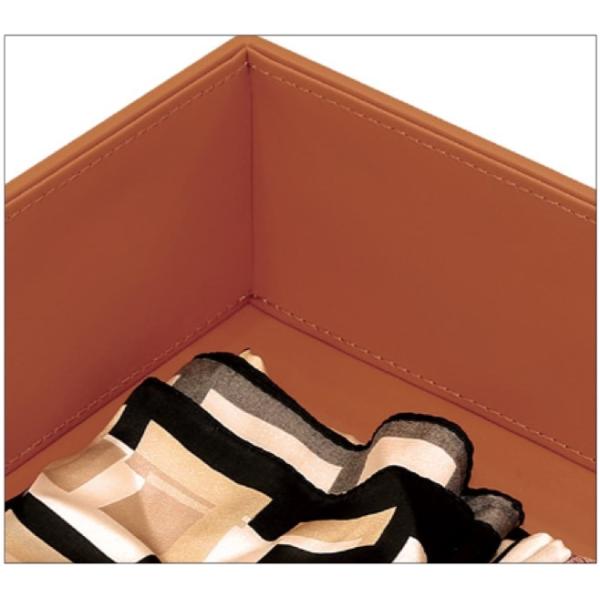 Italian Style Leather Drawer Organizer Open Top Design With Zinc Alloy Pull Handle
