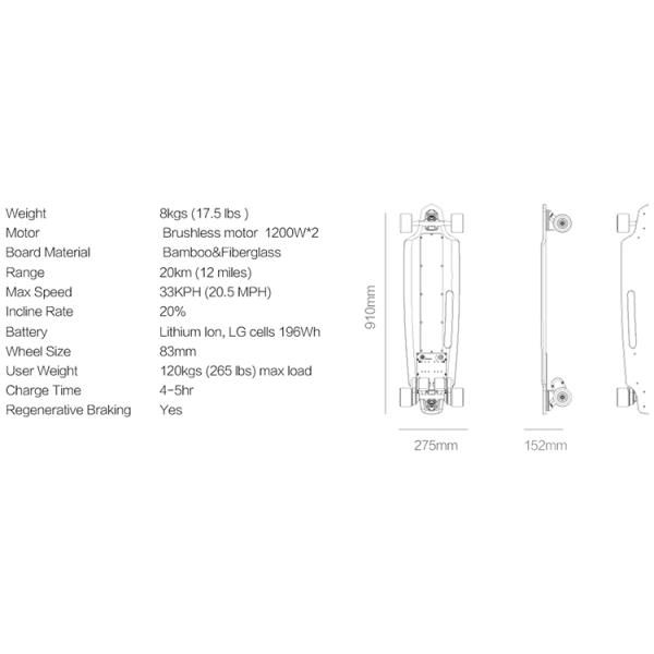 Durable Wireless Electric Skateboard , Battery Operated Skateboard 120kg Max Load