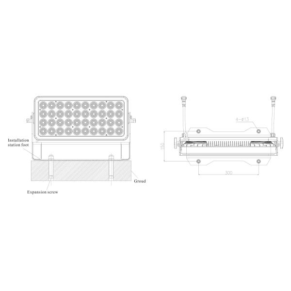 40pcs 4 In 1 RGBW 400W DMX Outdoor LED Flood Light