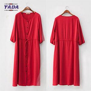 Buy cheap 100% cotton long casual red color plus size designs cheap women dresses pictures office dress for ladies made in China product