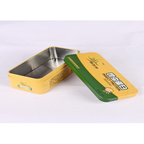 Silver Empty Rectangle Printed Tin Boxes 0.23mm Steel Metal Tinplate Food Packing